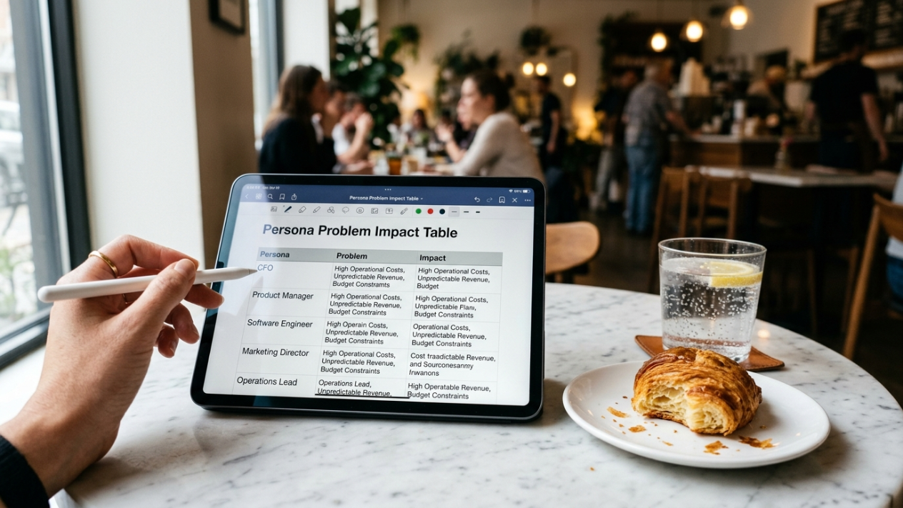 What is a Persona Problem Impact Table?