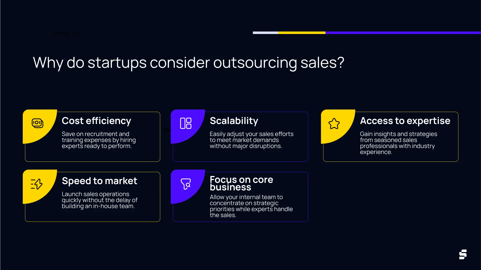 Why do startups consider outsourcing sales?